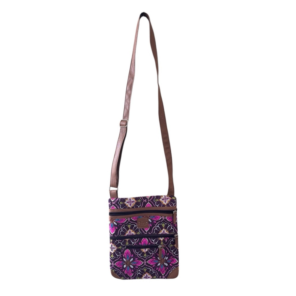 Stone Mountain Quilted Lockport Crossbody in Plum Broque